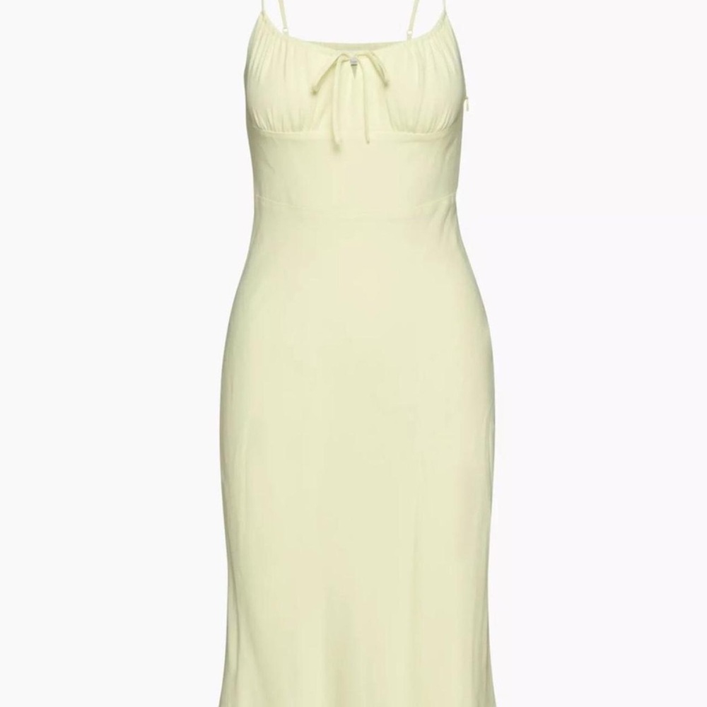 aritzia bellow midi yellow bodycon dress - size 8 - Picture 1 of 6
